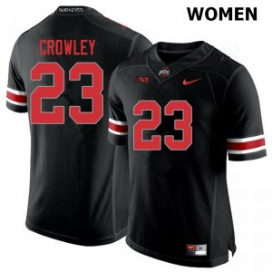 Women's Ohio State Buckeyes #23 Marcus Crowley Blackout Nike NCAA College Football Jersey Authentic HQE3444MF